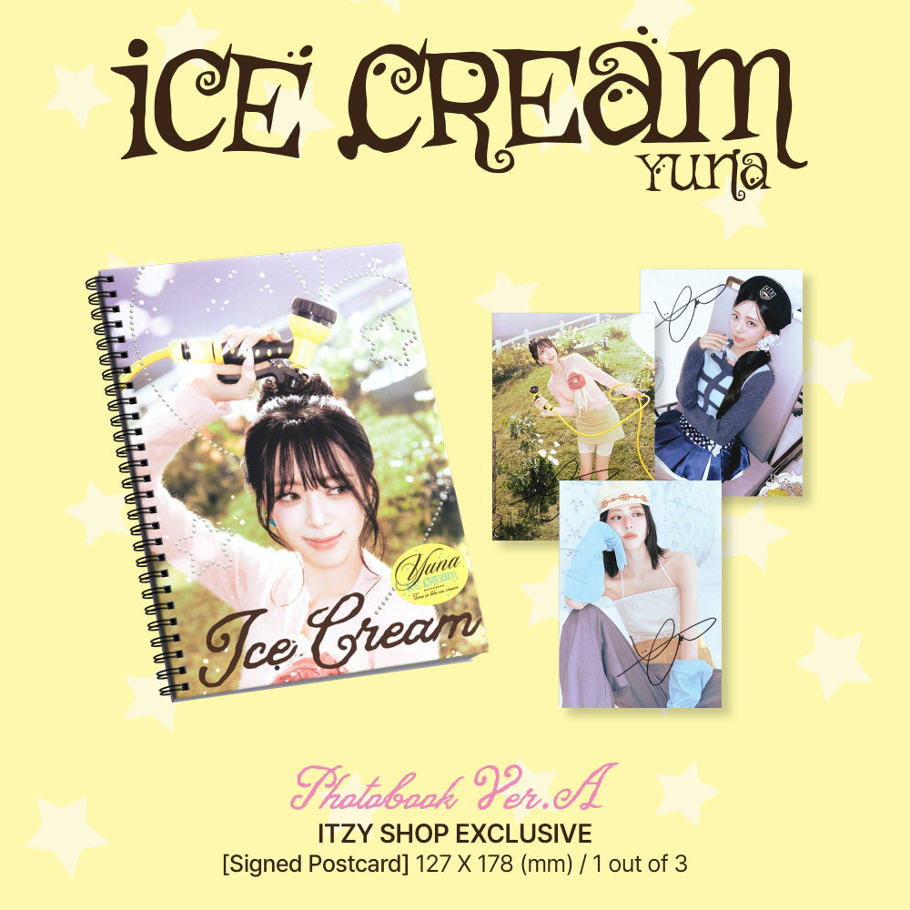 ITZY Icecream ユナ solo サノク トレカ B Ice Cream Photobook Ver. A (Signed) - Itzy Official Store