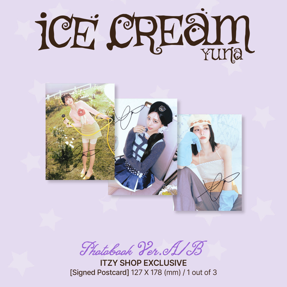 ITZY Icecream ユナ solo サノク トレカ C Ice Cream Photobook Ver. A (Signed) - Itzy Official Store